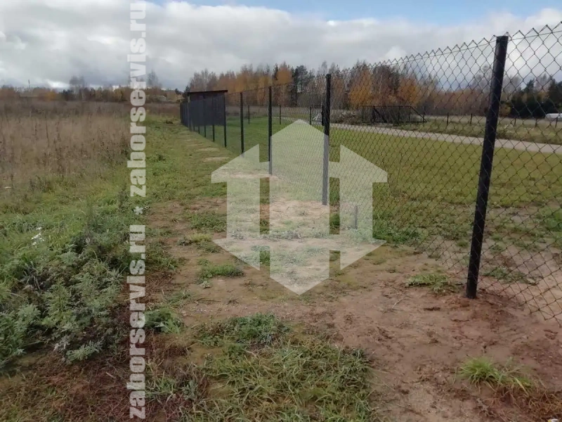 Забор из сетки рабицы с проволокой 155 метров